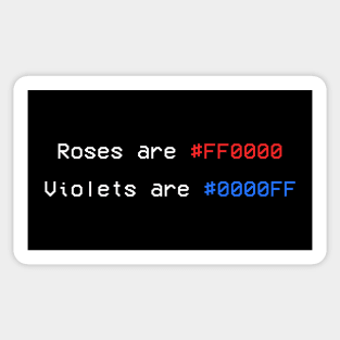 Roses are #FF0000 funny programmer shirt Sticker